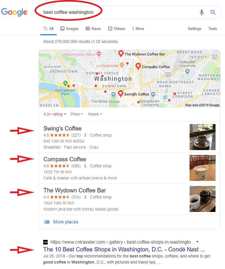 Local SEO Services-Google maps-exampe